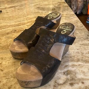 Calleen Cordero black wedges, size 8, excellent condition